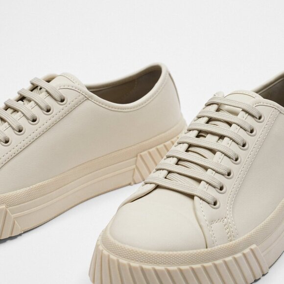 ZARA MEN'S Bone white cream SHOES SIZE 25.8cm USA 7 2227/920/120 - Picture 4 of 6